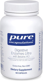 Pure Encapsulations Digestive Enzymes Ultra with Betaine HCl - Vegetarian Digestive Enzyme Supplement to Support Protein, Carb, Fiber, and Dairy Digestion* - 90 Capsules
