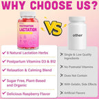 Lactation Supplement - Postpartum Lactation Support Gummies, with Milk Thistle, Moringa & Postnatal Vitamins, As Milk Supply Booster, Supports Mood, Breastfeeding & Postpartum Recovery - 30 Day Supply