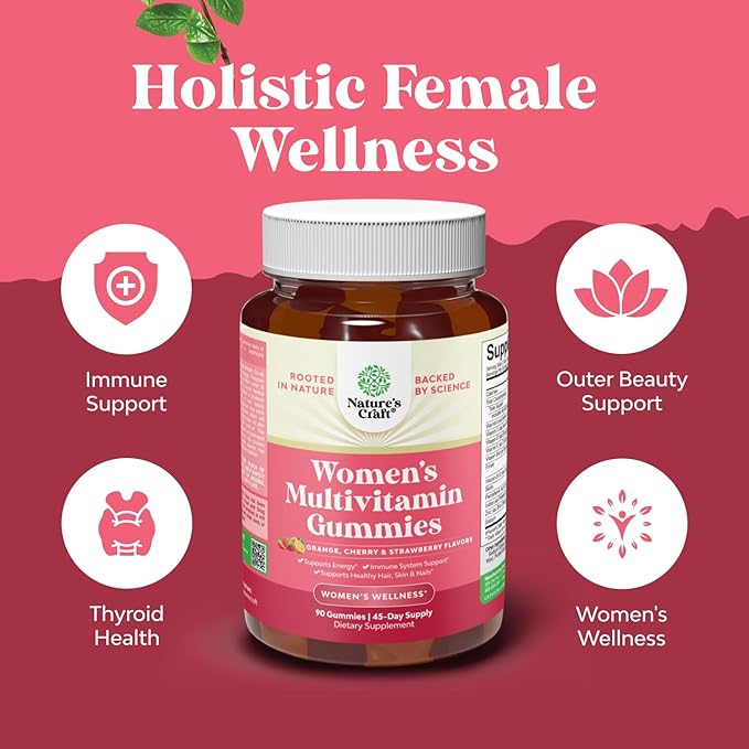 Delicious Daily Multivitamin for Women Gummies - Women's Multivitamin Gummies for Adults Energy and Immunity - Gummy Vitamins for Women's Health and Wellness - Non-GMO Gluten Free and Halal 90 Count