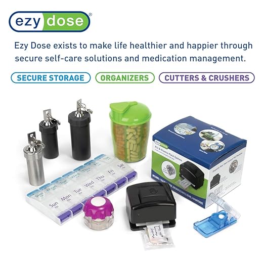 EZY DOSE Daily Round, Compact, Small, Discdrete, Portable On-The-Go Pocket Pharmacy, Pill Box, Organizer and Vitamin Containers, Snap Shut Lids, Travel Friendly, Blue & Pink, 2 Pack, BPA Free