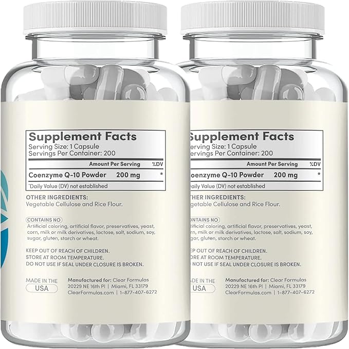 Quick Absorption CoQ10 200mg - Coenzyme Q10 200mg Potent Antioxidant for Heart Energy and Aging Support - High Stability CoQ10 Ubiquinone Capsules - Made in a cGMP US Lab (400 Servings)