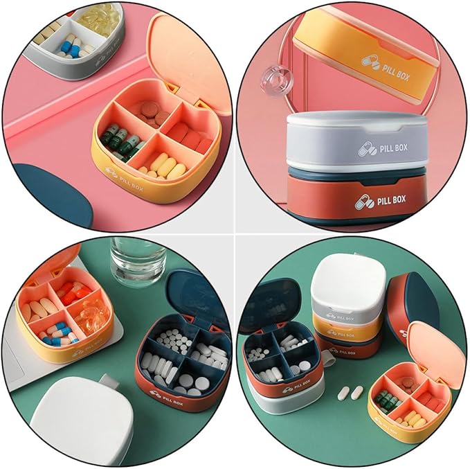 SUPVOX Portable Sealing Medicine Container 3pcs Mini Travel Pill Organizer Silicone Case with Lid, Moisture-Resistant Portable Storage Box for Daily and Outdoor Medication