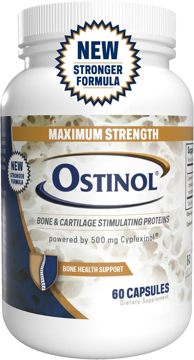 ZYCAL Ostinol Maximum Strength 500 mg (New and Improved Ostinol 450 mg) - Bone & Joint Supplement for Intense Bone Loss and Joint Dysfunction - 60 Capsules