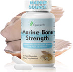 Marine Calcium Bone Density & Strength Supplement, Maximum Absorption Pearl & Icelandic Marine Algae Calcium - with Magnesium, Vitamin D3+K2, Organic 70+ Ocean Minerals for Bone Health,45 Days Supply