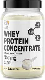 It's Just! - 100% Whey Protein Concentrate, Made in USA, Premium WPC-80, Natural Vanilla Flavor (2.5 Pound, Vanilla)