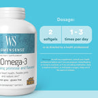WomenSense by Natural Factors, RxOmega-3 Fish Oil, Supports a Healthy Heart and Joints with Primrose Oil, Omega-3 DHA and EPA, Gluten Free, 120 softgels (60 servings)