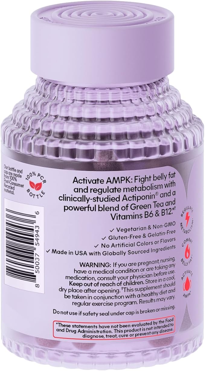 Lemme Burn Belly Fat Capsules, Clinically Studied AMPK Metabolic Activator Actiponin Jiaogulan, 50% EGCG Green Tea Extract, Vitamin B6, Methyl B12 for Men and Women - 60 Count (Pack of 2)