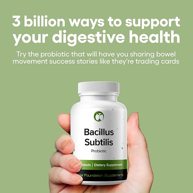 Natural Foundation Supplements Bacillus Subtilis Probiotic Supplement 240 Tablets 3 Billion CFU Probiotics for Men & Women Supports Intestinal Digestive & Gut Health (240, Bacillus Subtilis)
