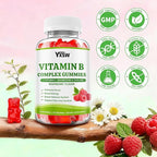 Vitamin B Complex Gummies for Women & Men - Vitamin B12, B1, B2, B3, B5 & B6 -B Complex Vitamin Supplements with Vitamin C,Magnesium & Choline, Raspberry Flavor, 120 Count