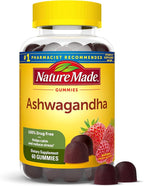 Nature Made Ashwagandha Gummies, Vegan, KSM 66 Ashwagandha Supplement for Stress Support, 60 Count, 30-Day Supply