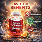 Calcium D-Glucarate Gummies 1000mg - CDG Cleanse Supplement for Men and Women, Hormone Metabolism Balance & Menopause Supports, Non-GMO, Vegan, Gluten Free, Soy Free Supplements, 60 Gummy Chewables