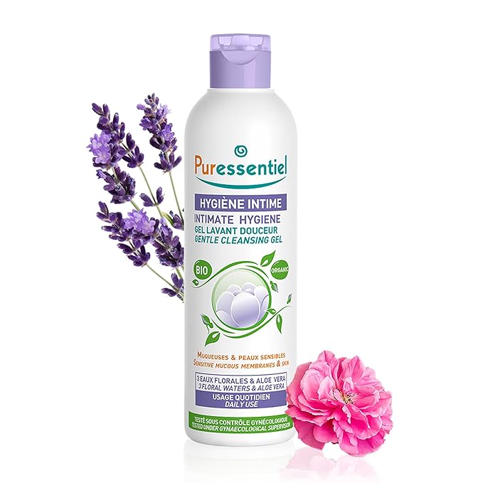 Puressentiel Feminine Wash Ph Balance Vaginial Cleanser Gel for Womens Hygiene 99.6 Natural Origin Organic Vegan EcoCertified Made in France 16.5 fl oz, Rose, 16.9 Ounce