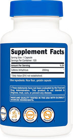 Nutricost Caffeine Pills 200mg, 120 Capsules - Gluten Free, Non-GMO