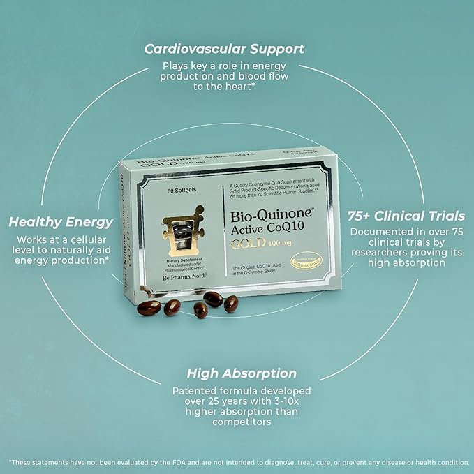 Pharma Nord - The Original CoQ10 • Clinically Proven • High Absorption • Heart Health • Fertility • Healthy Aging • Cellular Energy • Antioxidant • Gluten-Free • 100 mg Coenzyme Q10 • 150 Softgels
