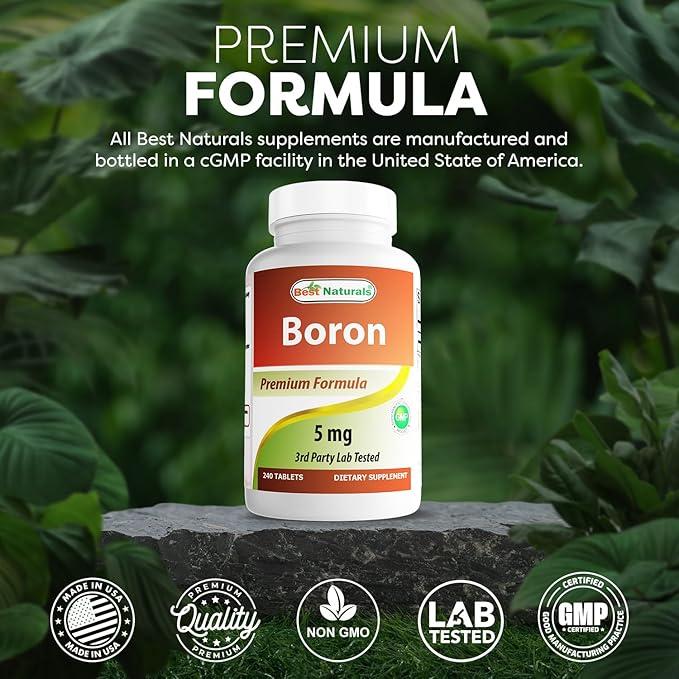 Best Naturals Boron Supplements 5 mg 240 Tablets (240 Count (Pack of 3))