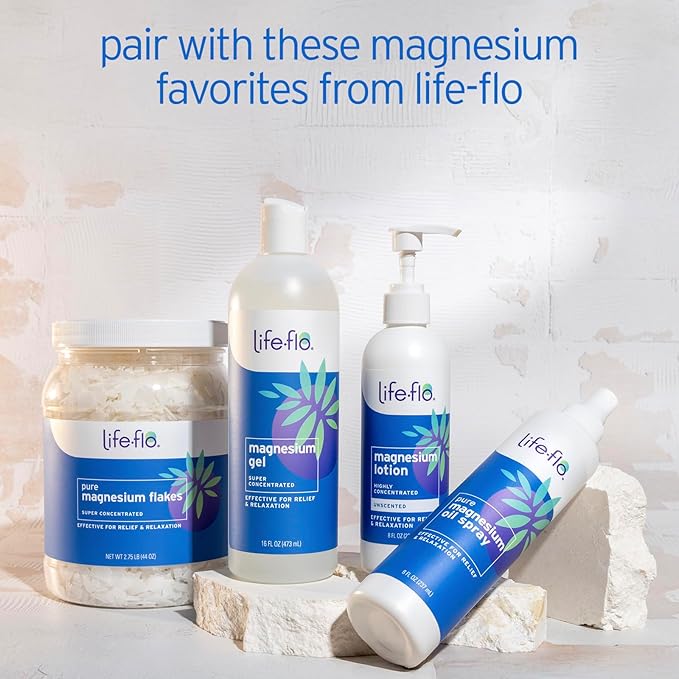 LIFE-FLO Magnesium Lotion - New, Improved Magnesium Chloride from Zechstein Seabed - Soothes Muscles, Joints When Massaged into Skin - Great for Kids, Hypoallergenic, 8oz Pack of 1, Vanilla
