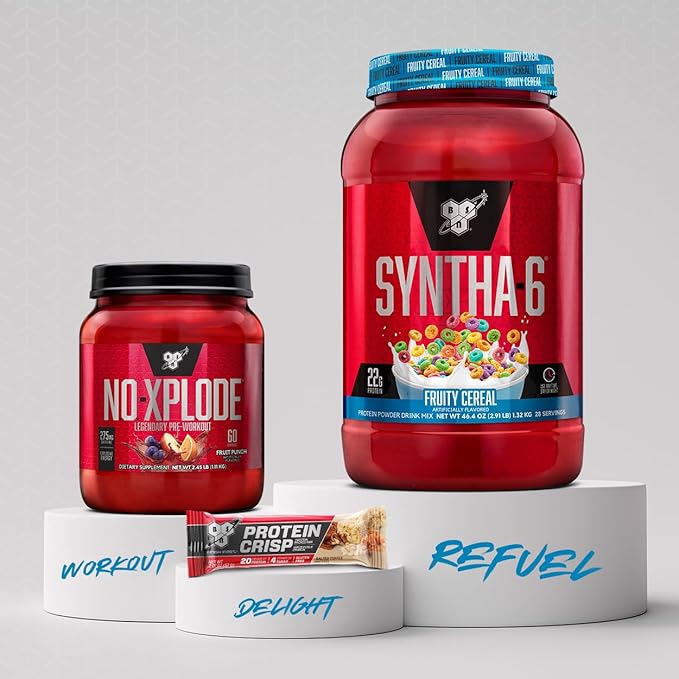 BSN SYNTHA-6 Premium Protein Powder with 6g of Fiber, Whey Isolate, Micellar Casein, Milk Protein Isolate, 5g of Fat, Fruity Cereal, 28 Servings, 2.91 Pound (Packaging May Vary)