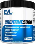 Evlution Nutrition Creatine 5000 - Supports Faster Recovery Lean Muscle Growth & Performance - Pre & Post Workout Powder - 5000mg Pure Creatine Monohydrate Per Serving - 60 Servings - Unflavored