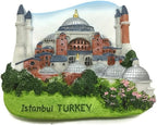 WitnyStore Tiny 2⅞" Hagia Sophia Istanbul Turkey Türkiye Magnet - Miniature Hand Made Resin 3D Asia Landmark Tourist Attraction Decorative Refrigerator Fridge Magnets Décor Collectible Souvenir Gift
