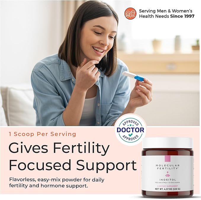 Myo-Inositol & D-Chiro Inositol Powder - Fertility Supplement for Women & Men - 40:1 Ratio, Hormone Balance, Reproductive Support, Glucose Metabolism - Unflavored - 30 Day Supply
