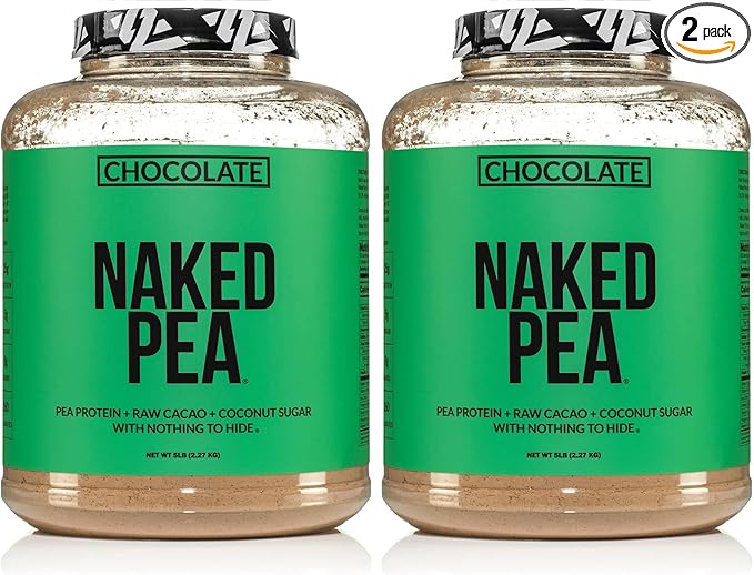 NAKED Nutrition Chocolate Pea Protein Isolate - 5Lb Bulk, Plant Based, Vegetarian & Vegan Protein. Easy to Digest, Non-GMO, Gluten Free, Lactose Free, Soy Free (Pack of 2)