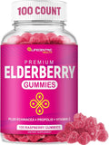 LifeCentric Health Elderberry Gummies for Kids & Adults Plus Vitamin C, Propolis & Echinacea Delicious Raspberry Gummy