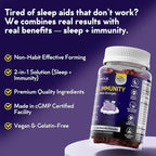Sleep Gummies for Adults with Melatonin + Chamomile & Ashwagandha | Elderberry + Vitamins C, D3, B6, B12 & Folate | Vegan, Gluten-Free | 60 Gummies (30 Servings)