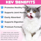 Liquid Collagen for Cats, Cats Collagen Liquid Drops with Biotin, MSM & Ginger Immunity Support, Itch Relief, Skin & Coat and Joint Health Supplement for Cat 60ml