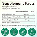 Chlorophyll Capsules, Chlorophyll Body Deodorizing Supplement, Body Odor Eliminator, Fresh Breath, Supports Immunity and Digestion, Men & Women, 120 Caps.