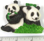 WitnyStore Tiny 2⅝" Giant Panda Bears of China Magnet - Miniature Hand Made Painted Resin 3D Asia Tourist Attractions Decorative Refrigerator Fridge Magnets Décor Collectible Traveler Souvenirs Gifts