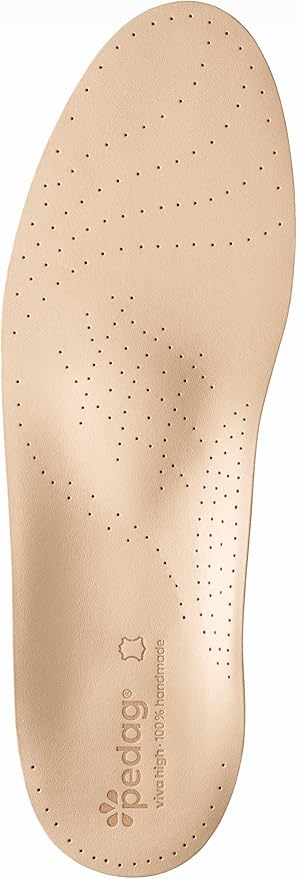 Pedag Viva High | Extra High Arch Support | Handmade in Germany | Plantar Fasciitis Relief | Heel Cushion | Activated Charcoal Odor Control | Metatarsal Support | Tan Leather | Men US 11/ EU 44