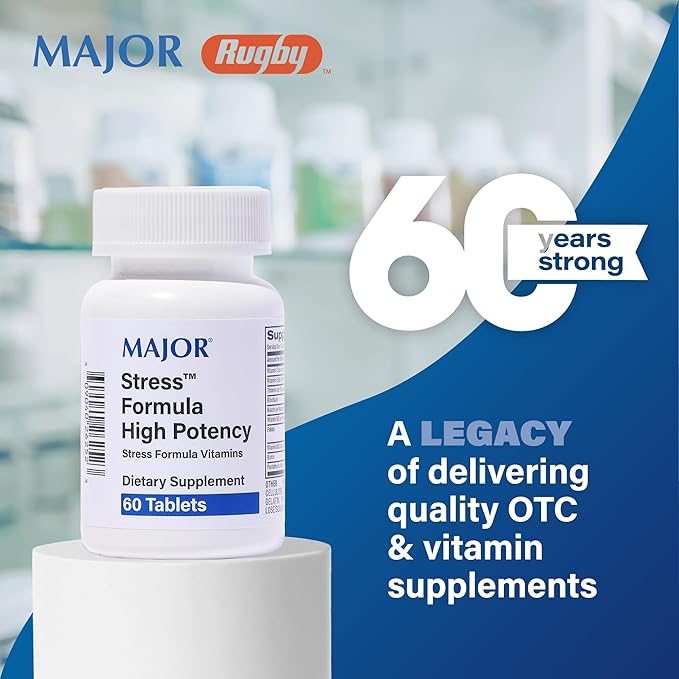 MAJOR Stress Formula - High Potency Stress Formula Vitamins - Dietary Supplement - 60 Tablets