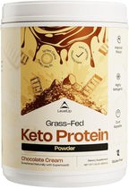 LevelUp 𝗪𝗜𝗡𝗡𝗘𝗥 - 𝗕𝗘𝗦𝗧 𝗞𝗘𝗧𝗢 𝗣𝗥𝗢𝗧𝗘𝗜𝗡 Grass-fed Collagen Protein Powder, C8 MCT Oil, Whey Protein Isolate, Irish Butter, Ketogenic Protein Shake Supplement (Chocolate Cream)