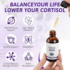Cortisol Supplements for Women & Men, Cortisol Reducer, Support Hormone Balance, Mood, Focus & Sleep, 10 in 1 Cortisol Drops with Magnesium, Ashwagandha, L-theanine, Blueberry Flavor (1)