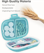 Holii Travel Pill Organizer, 8 Compartments Portable Pill Case, Daily Pill Box to Hold Vitamins, Small Pill Container for Pocket Purse Medicine Organizer（Blue）