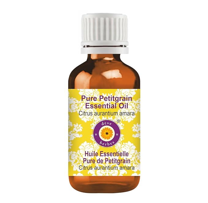 Deve Herbes Pure Petitgrain Essential Oil (Citrus aurantium Amara) Steam Distilled 5ml (0.16 oz)