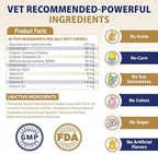Hip and Joint Supplement for Dogs 200 Dog Calming Chews with Glucosamine, Chondroitin, Msm, Omega3, Melatonin for Senior Dogs Anxiety Pain Relief Anti Inflammatory Small/Medium/Large Dog -Chicken