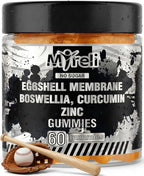 Eggshell Membrane 400mg, Boswellia 300mg, Curcumin 250mg & Zinc 20mg Gummies - Baseball Athlete Joint Support, Flexibility, Recovery, Antioxidant, Energy, Endurance - Vegan, Non-GMO, 60 Gummies