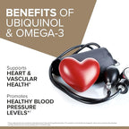 Qunol Plus Ubiquinol Coq10 200mg with Omega 3 250mg Extra Strength Antioxidant (Bovine Version), 90 Count