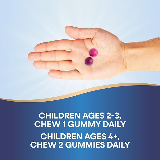 Nature's Way Kids Growing Bones & Muscles Gummy, Supports Healthy Bones & Muscles*, Calcium, Magnesium, Vitamins D3 & K1, Ages 2+, Wildberry, 60 Gummies