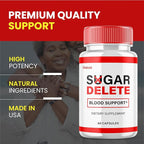 Sugar Delete Capsules - SugarDelete Blood Support Pills Maximum Strength Japan Supplement Advanced Formula Premium All Natural Vitamin Japanese Blend Overall Health Wellness Reviews (60 Capsules)