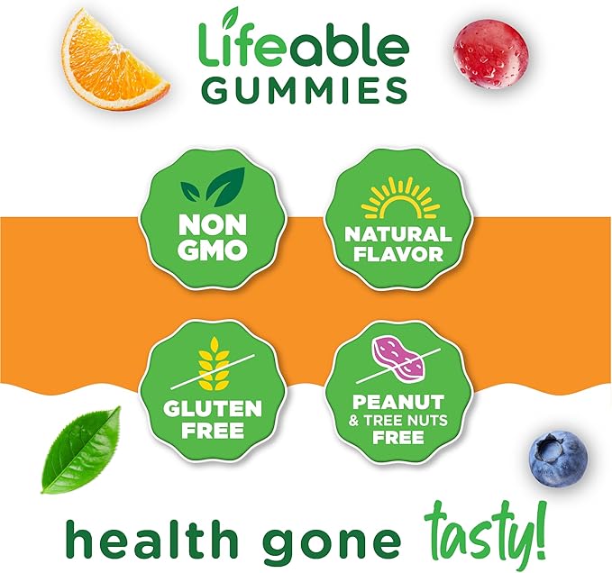 Lifeable Collagen Peptides Gummies | 100mg with Vitamin C | Great Tasting Collagen Supplements | Vegetarian Hair Skin and Nails Gummies | Collagen Gummies for Adults, Men, Women | 90 Gummies