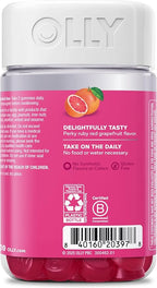 OLLY Undeniable Beauty Gummy, for Healthy Hair, Skin & Nails,* Biotin, Vitamins C & E, Keratin, Chewable Supplement, Grapefruit Flavored, 60 Day Supply - 120 Count