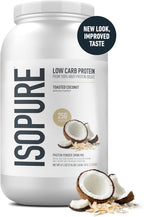 Isopure Low Carb 100% Pure Whey Isolate Protein Powder, Gluten Free, With Vitamins, Toasted Coconut, 25g Protein Per Serving, 3 Lbs, 42 Servings (Packaging May Vary)