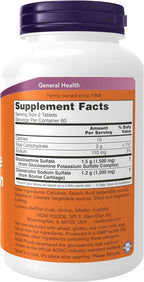 NOW Foods Supplements, Glucosamine & Chondroitin Extra Strength, Sulfate Forms, 120 Tablets
