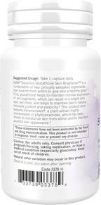 NOW Foods Solutions, Glutathione Skin Brightener with Ceramosides®, Moisturizing and Illuminating, 30 Veg Capsules