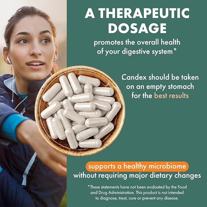 Pure Essence Candex Supplement - Yeast Overgrowth Supplement with Digestive Enzymes, Yeast Infection Probiotic Treatment for Men and Women - 80 Capsules