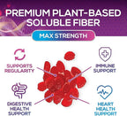 Fiber Gummies For Adults - Daily 3X Strength Soulable Fiber 4g Per Serving Gummy Supplement, Prebiotic Gummy Digestive Health Support - Plant Based Fiber Regularity & Digestion Support - 120 Gummies