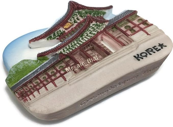 WitnyStore Tiny 2¾" Gyeongbokgung Palace Seoul South Korea - Miniature Hand Made Resin 3D Asia Landmark Tourist Attractions Decorative Refrigerator Fridge Magnets Collectible Traveler Souvenirs Gifts