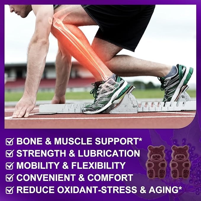 Glucosamine Chondroitin Gummies - 1- Pack, Extra Strength 1500mg Glucosamine with MSM & Elderberry, Flexibility Support, Best Cartilage & Immune Support Supplement for Men and Women - 60 Gummies